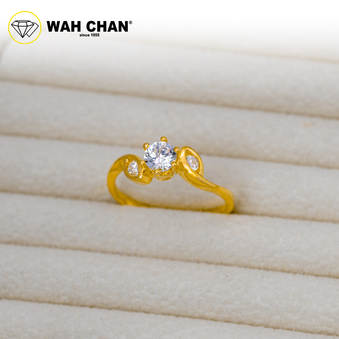 Wah Chan 585/14K Gold Ring - Cincin Zirconia R819 - Image 2