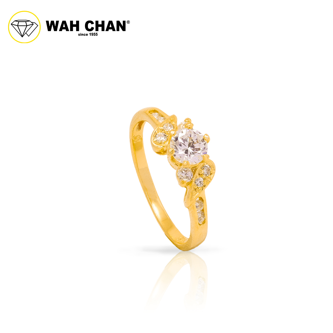Wah Chan 585/14K Gold Ring - Cincin Zirconia R829