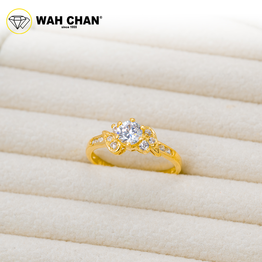 Wah Chan 585/14K Gold Ring - Cincin Zirconia R829 - Image 2