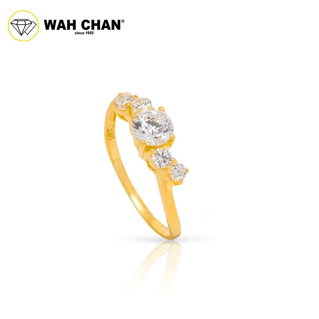 Wah Chan 585/14K Gold Ring - Cincin Zirconia R886-1