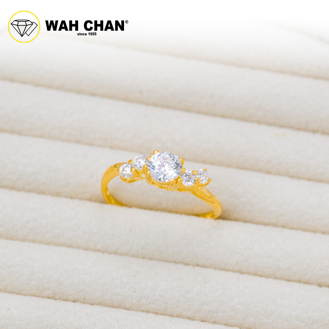 Wah Chan 585/14K Gold Ring - Cincin Zirconia R886-1 - Image 2