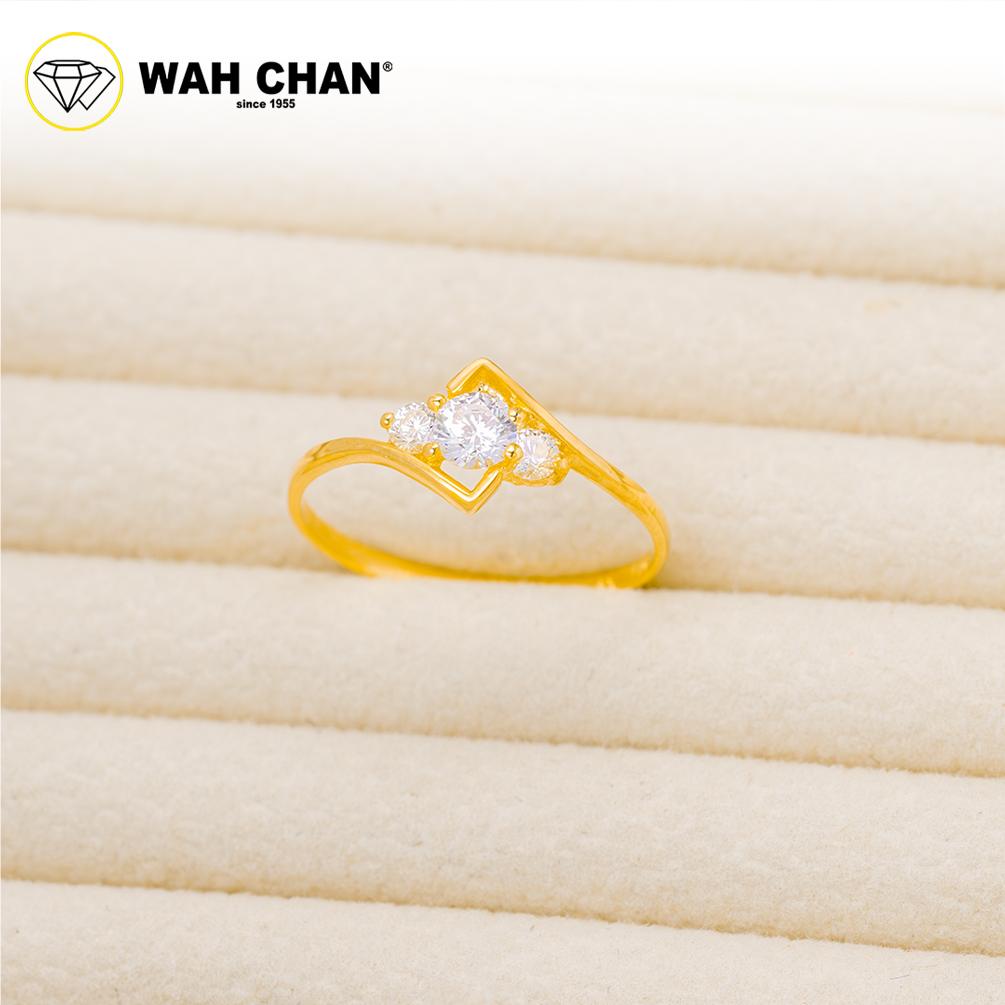 Wah Chan 585/14K Gold Ring - Cincin Zirconia WR022 - Image 2