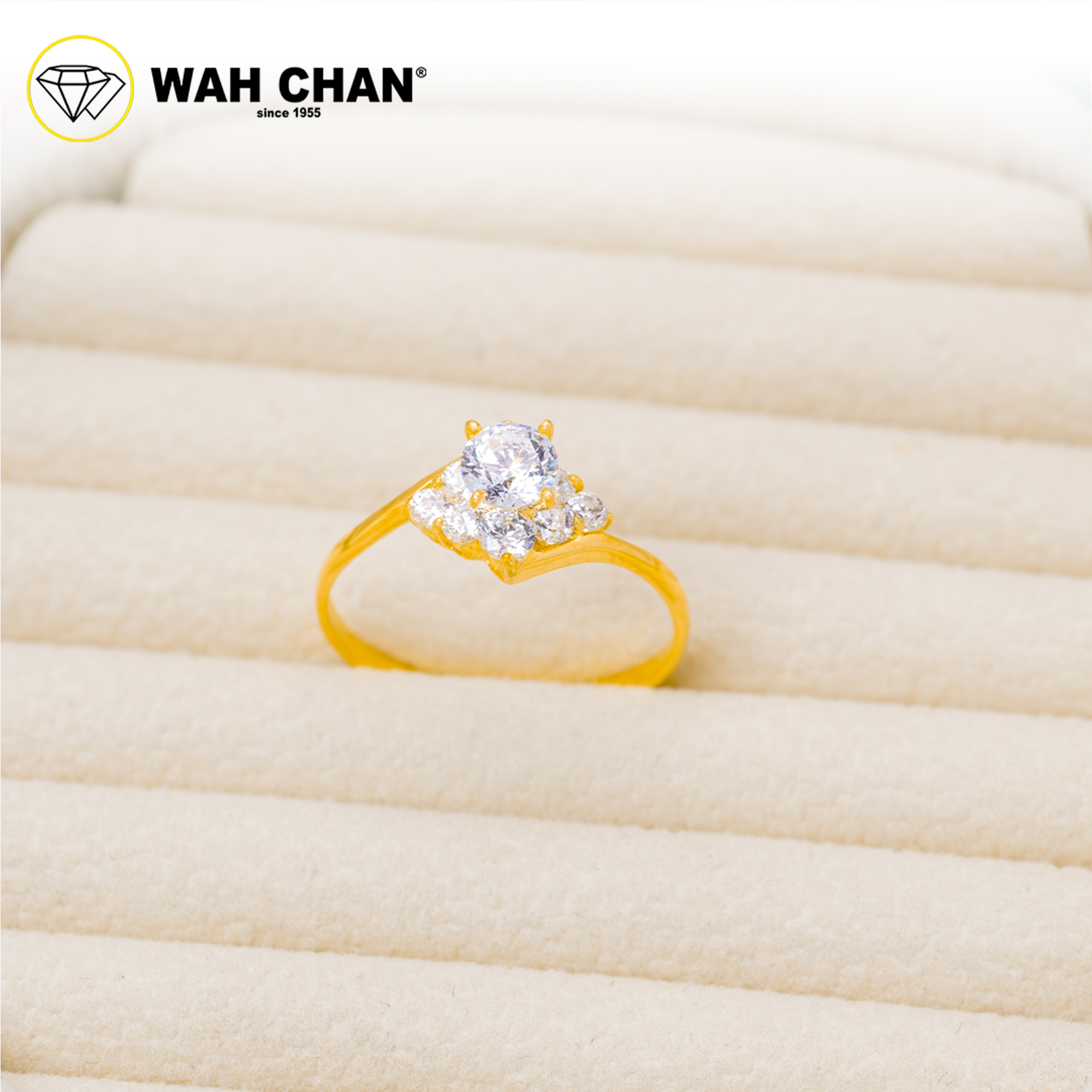 Wah Chan 585/14K Gold Ring - Cincin Zirconia WR050 - Image 2