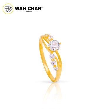 Wah Chan 585/14K Gold Ring - Cincin Zirconia WR051
