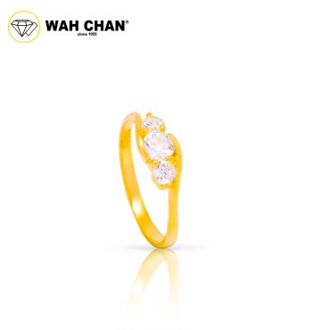 Wah Chan 585/14K Gold Ring - Cincin Zirconia WR087