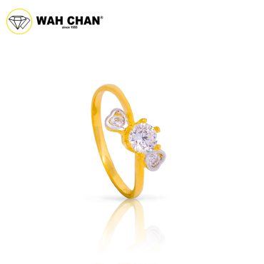 Wah Chan 585/14K Gold Ring - Cincin Zirconia WR088