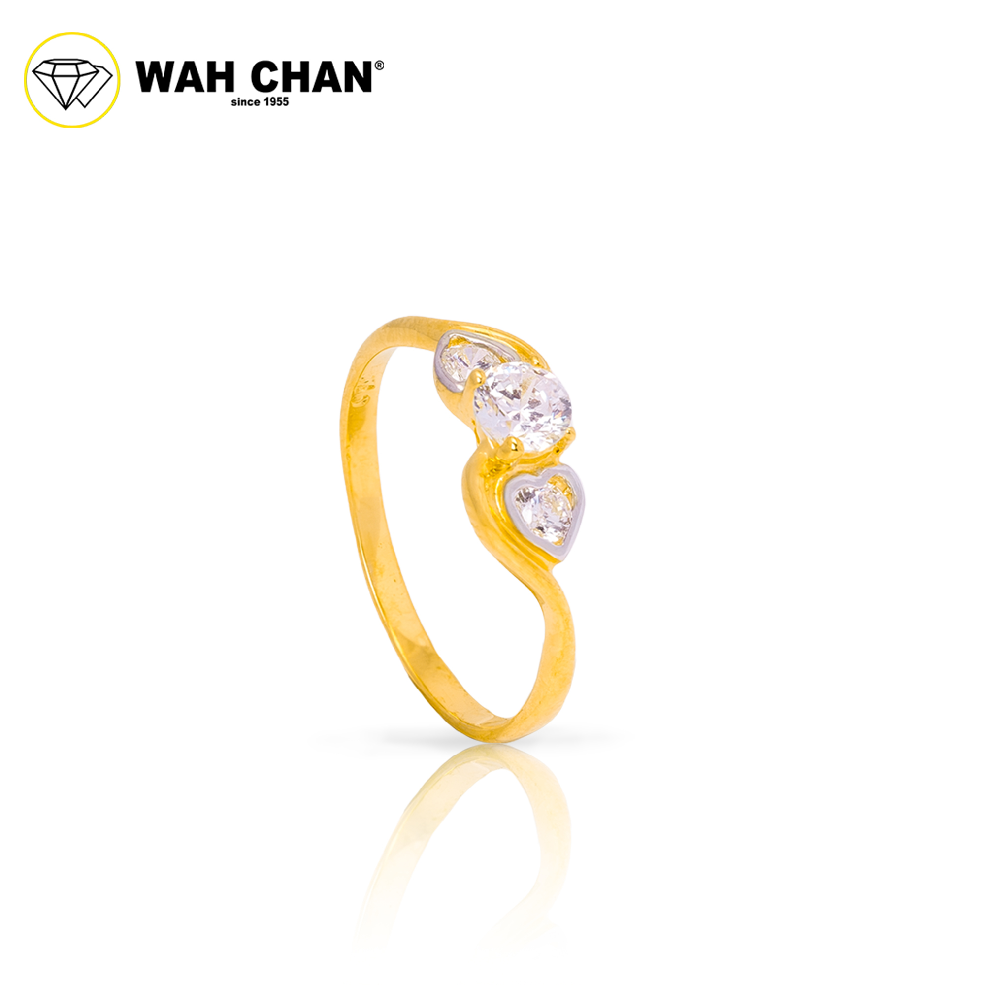 Wah Chan 585/14K Gold Ring - Cincin Zirconia WR089