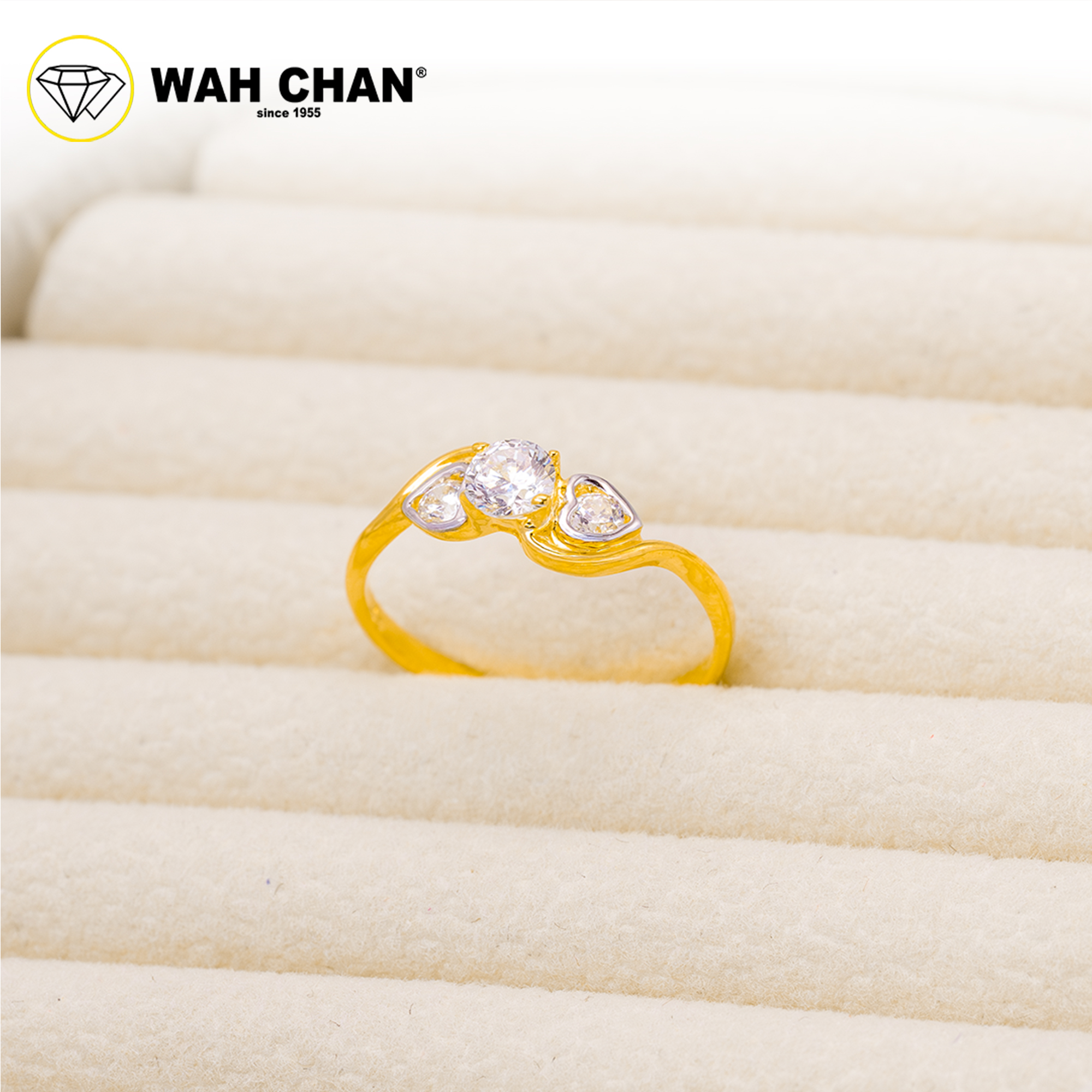 Wah Chan 585/14K Gold Ring - Cincin Zirconia WR089 - Image 2