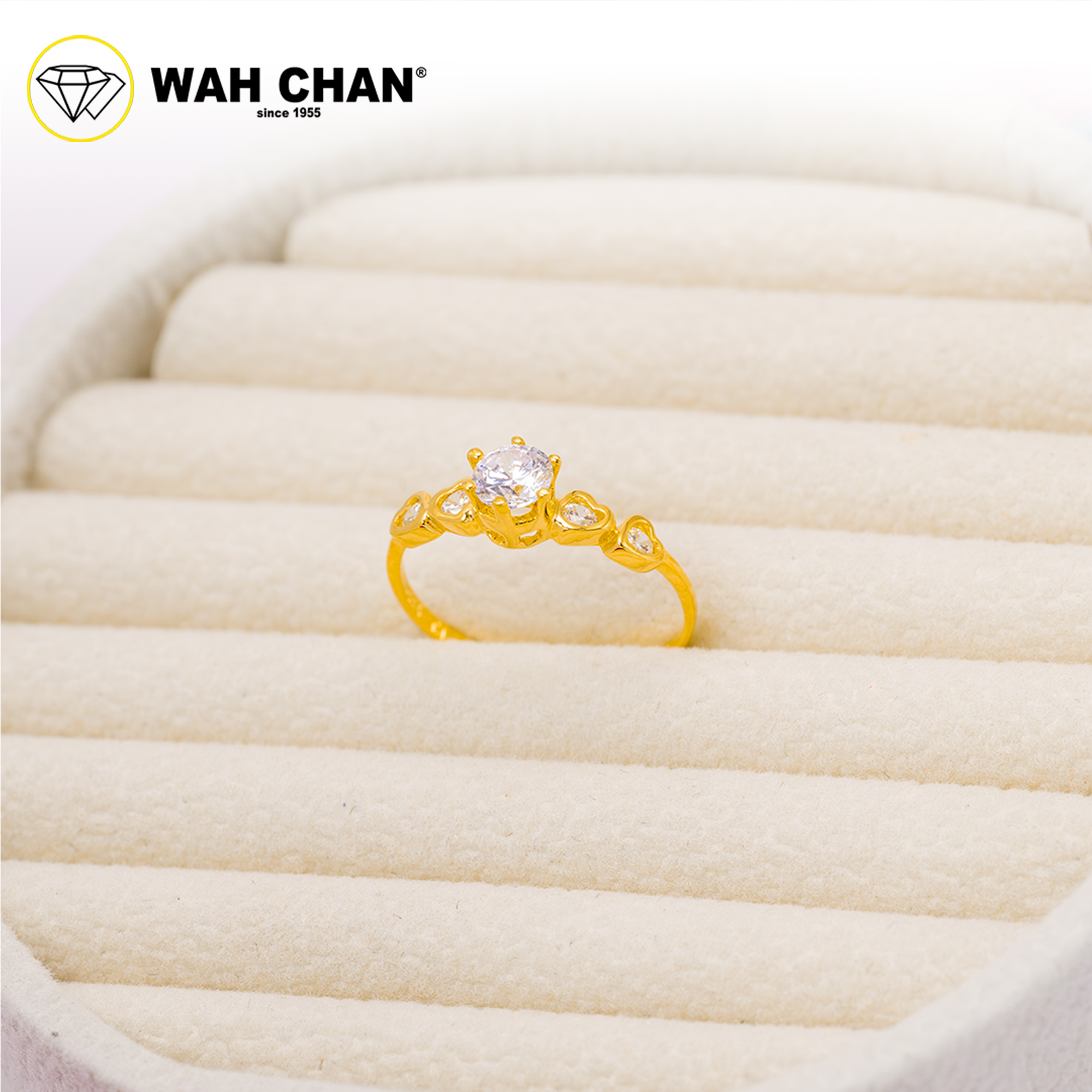 Wah Chan 585/14K Gold Ring - Cincin Zirconia WR093 - Image 2