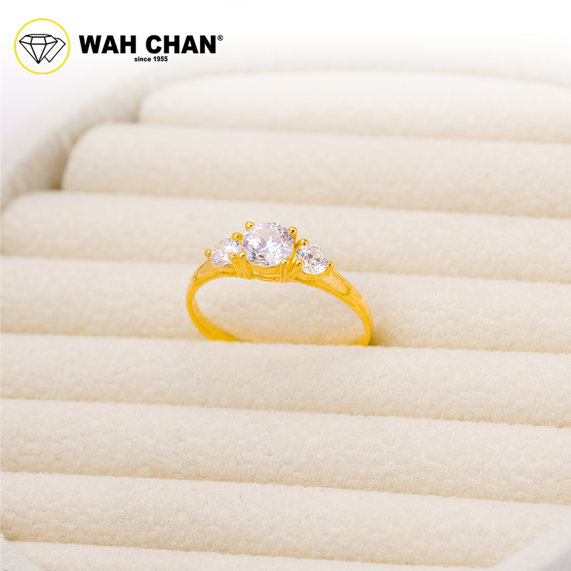 Wah Chan 585/14K Gold Ring - Cincin Zirconia WR113 - Image 2