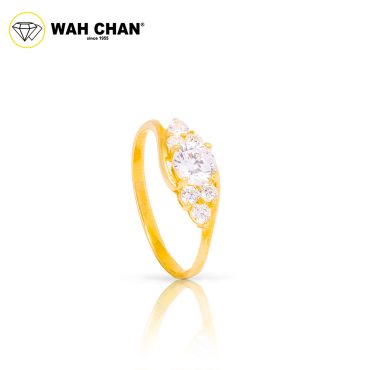 Wah Chan 585/14K Gold Ring - Cincin Zirconia WR153