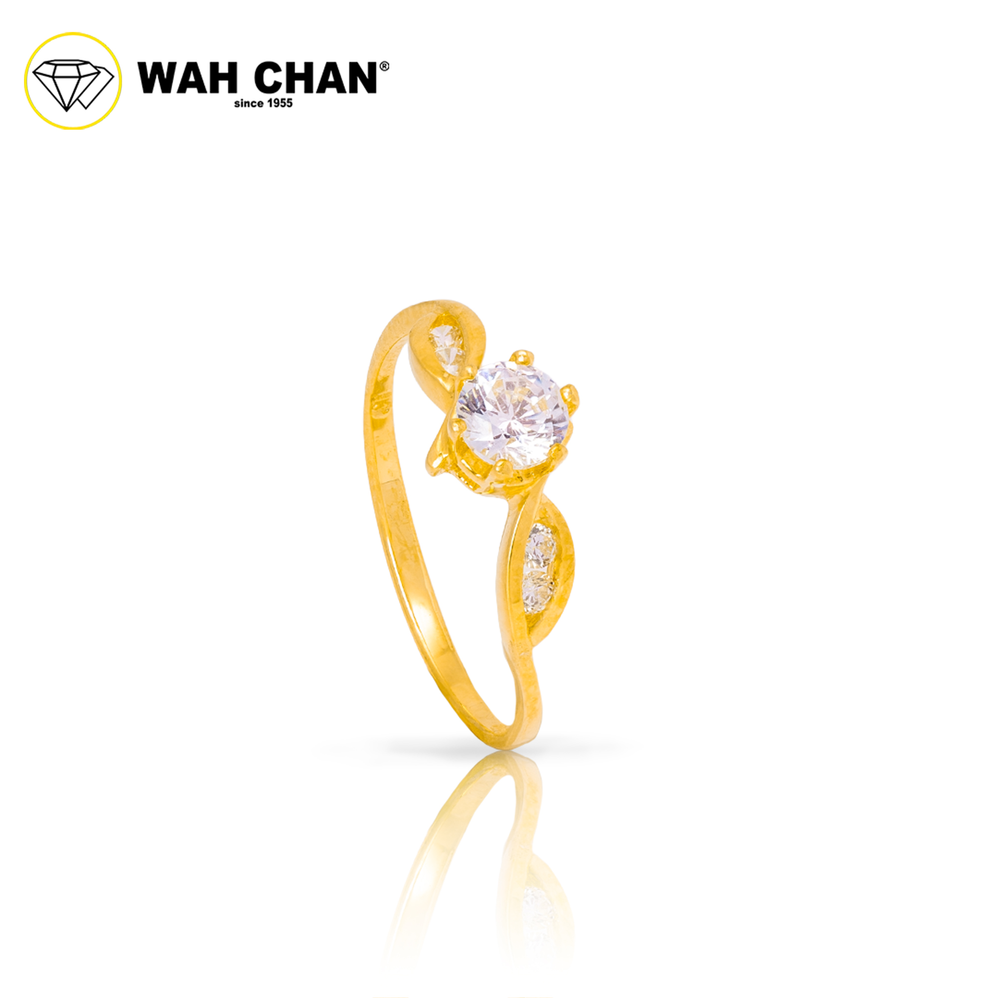 Wah Chan 585/14K Gold Ring - Cincin Zirconia WR197