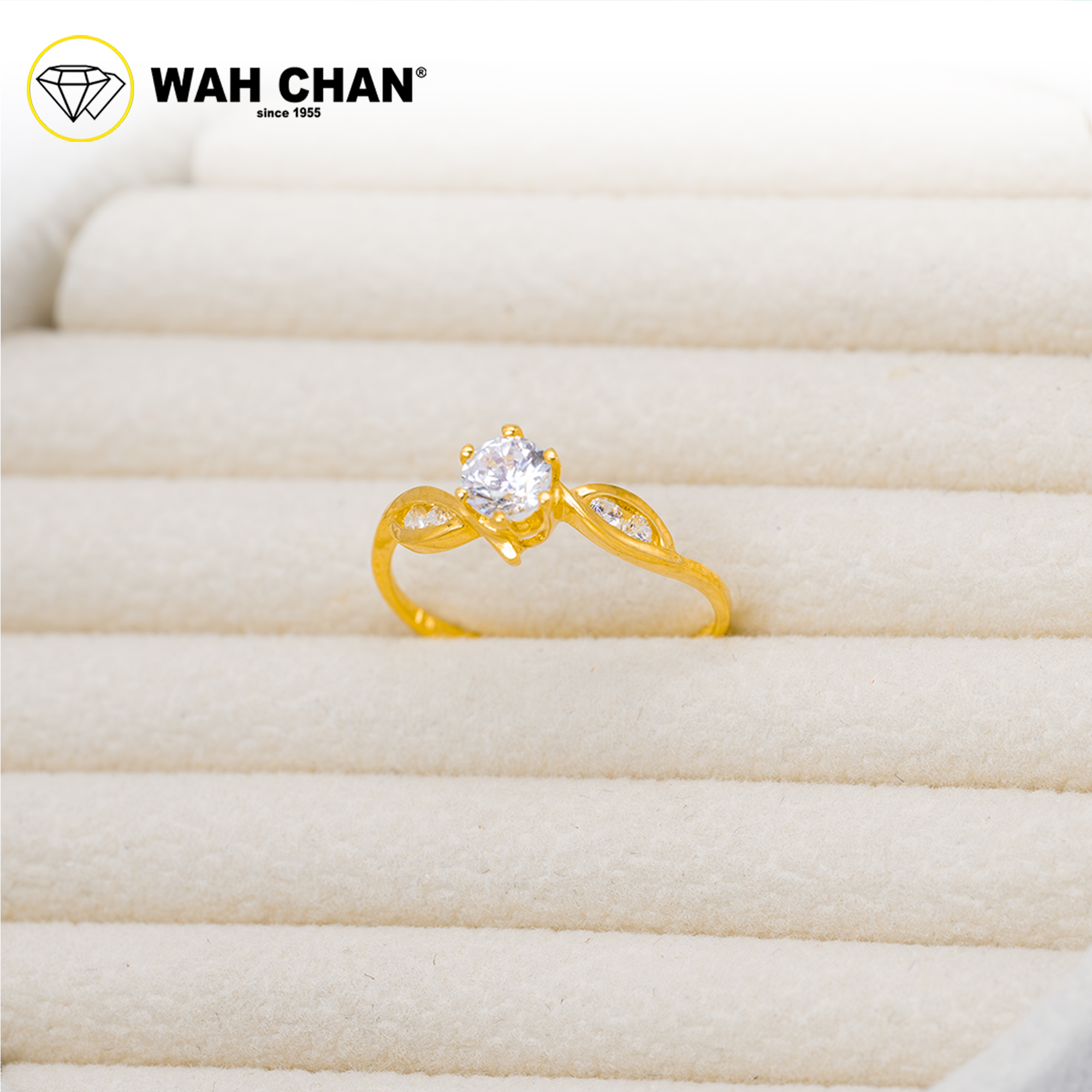 Wah Chan 585/14K Gold Ring - Cincin Zirconia WR197 - Image 2