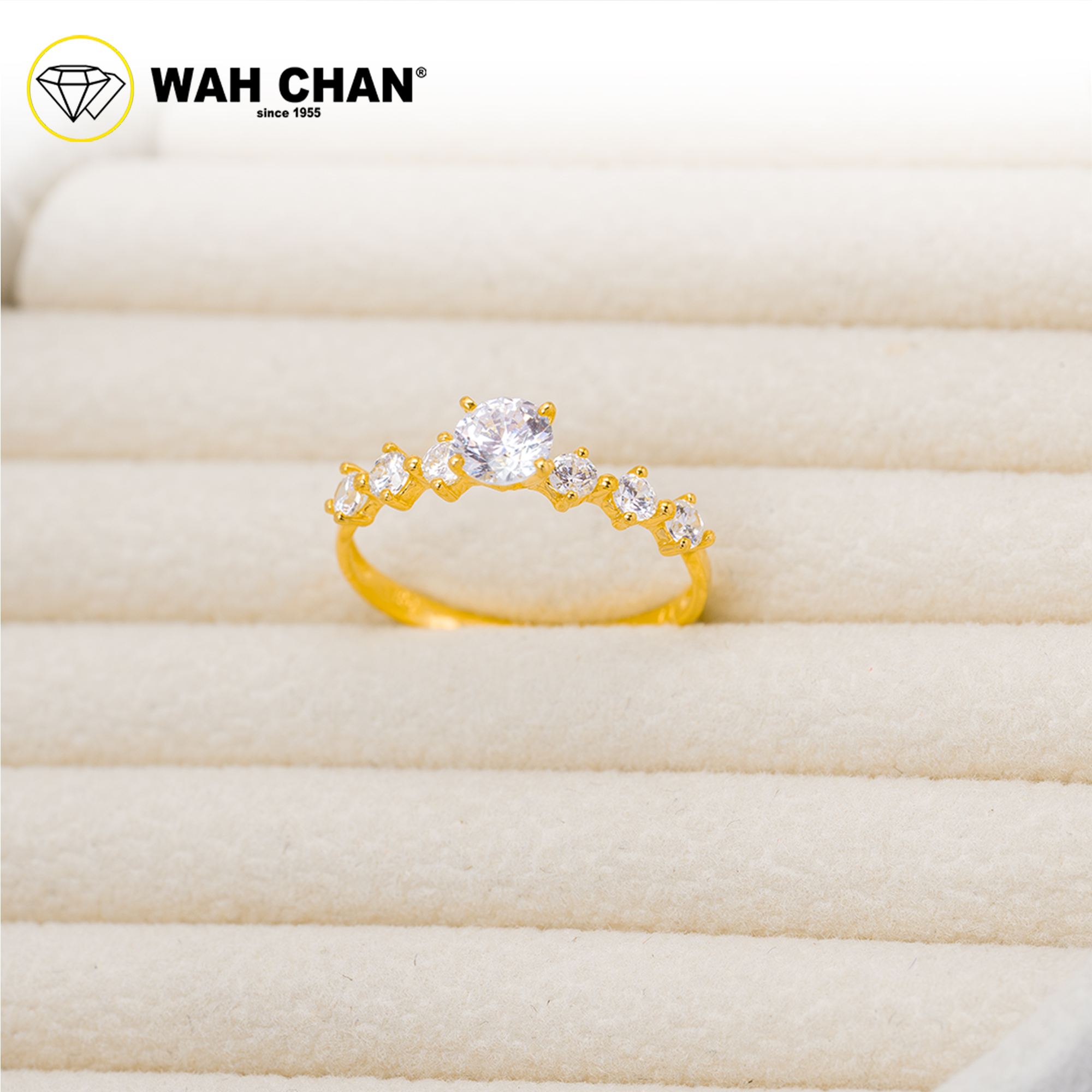 Wah Chan 585/14K Gold Ring - Cincin Zirconia WR234 - Image 2
