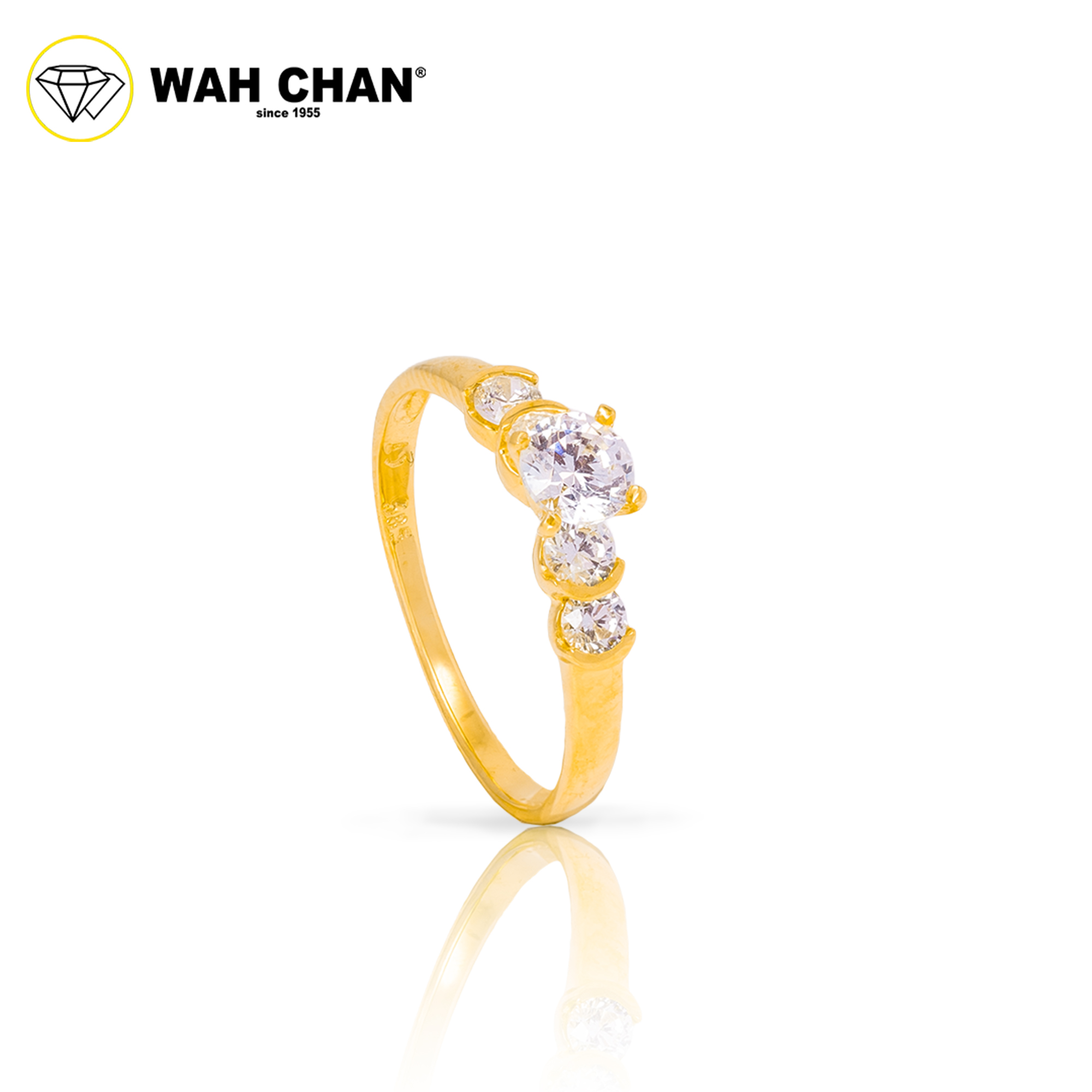 Wah Chan 585/14K Gold Ring - Cincin Zirconia WR238