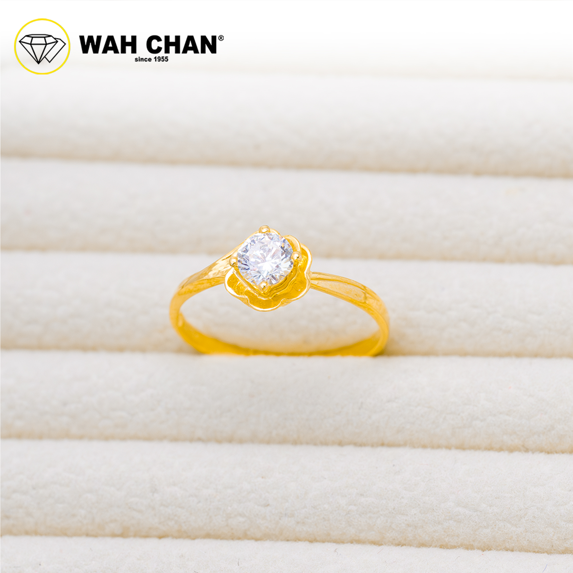 Wah Chan 585/14K Gold Ring - Cincin Zirconia WR327 - Image 2