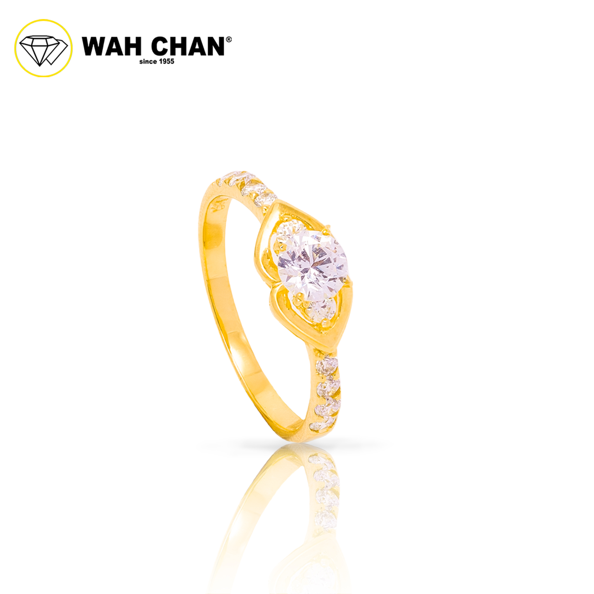 Wah Chan 585/14K Gold Ring - Cincin Zirconia WR329