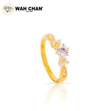 Wah Chan 585/14K Gold Ring - Cincin Zirconia WR386