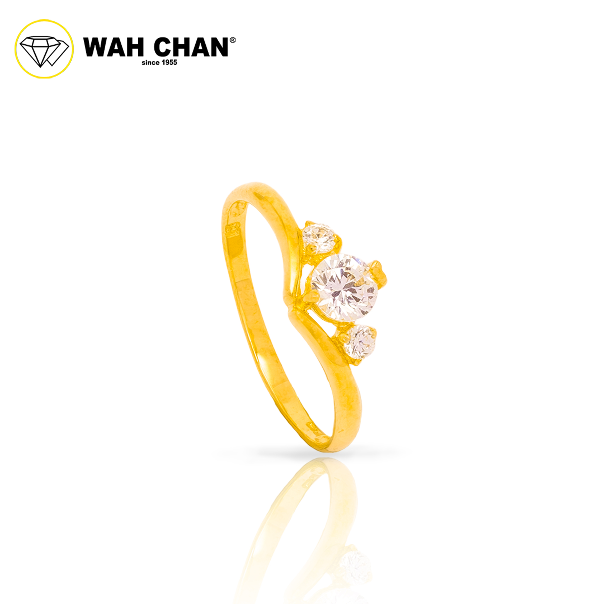 Wah Chan 585/14K Gold Ring - Cincin Zirconia WR414