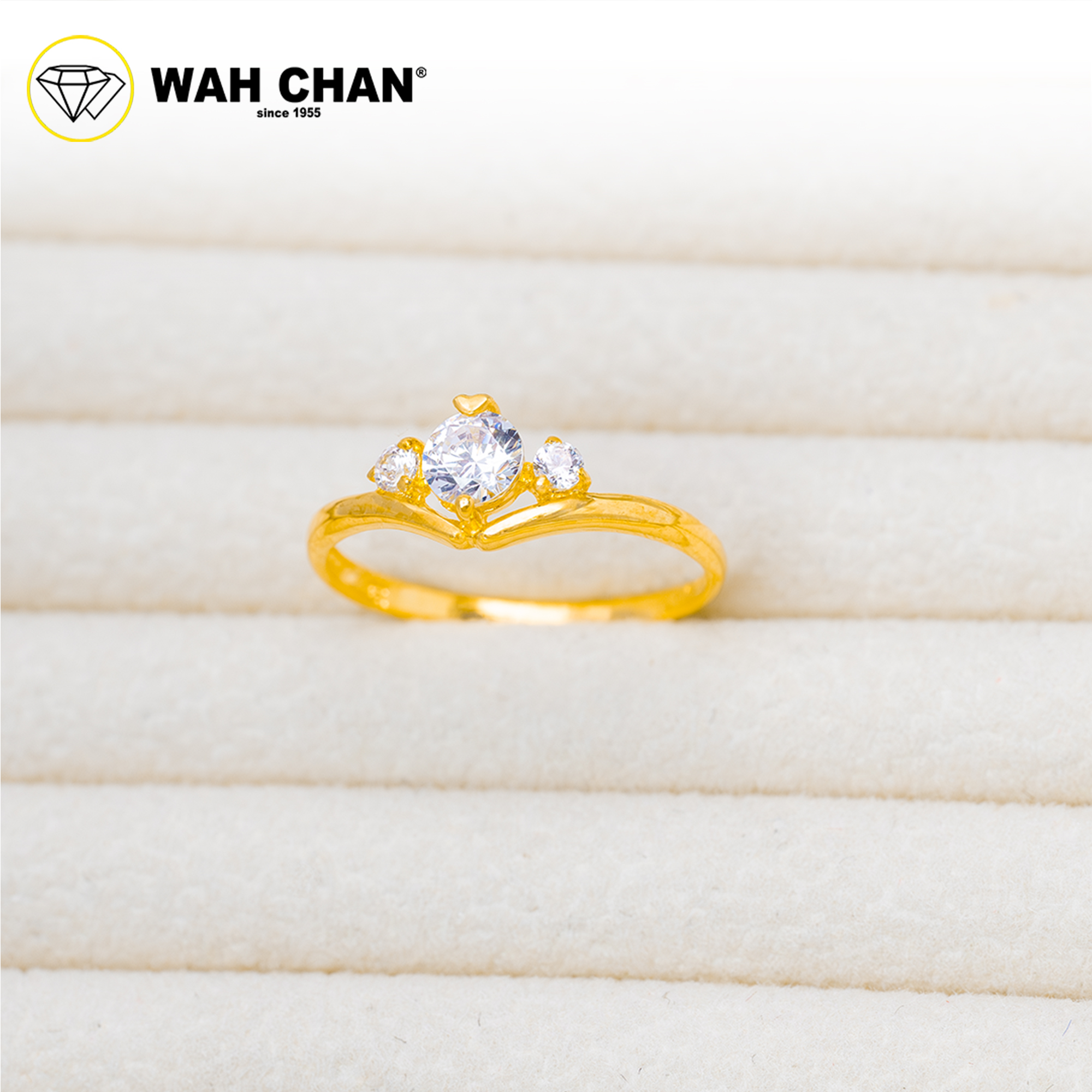 Wah Chan 585/14K Gold Ring - Cincin Zirconia WR414 - Image 2