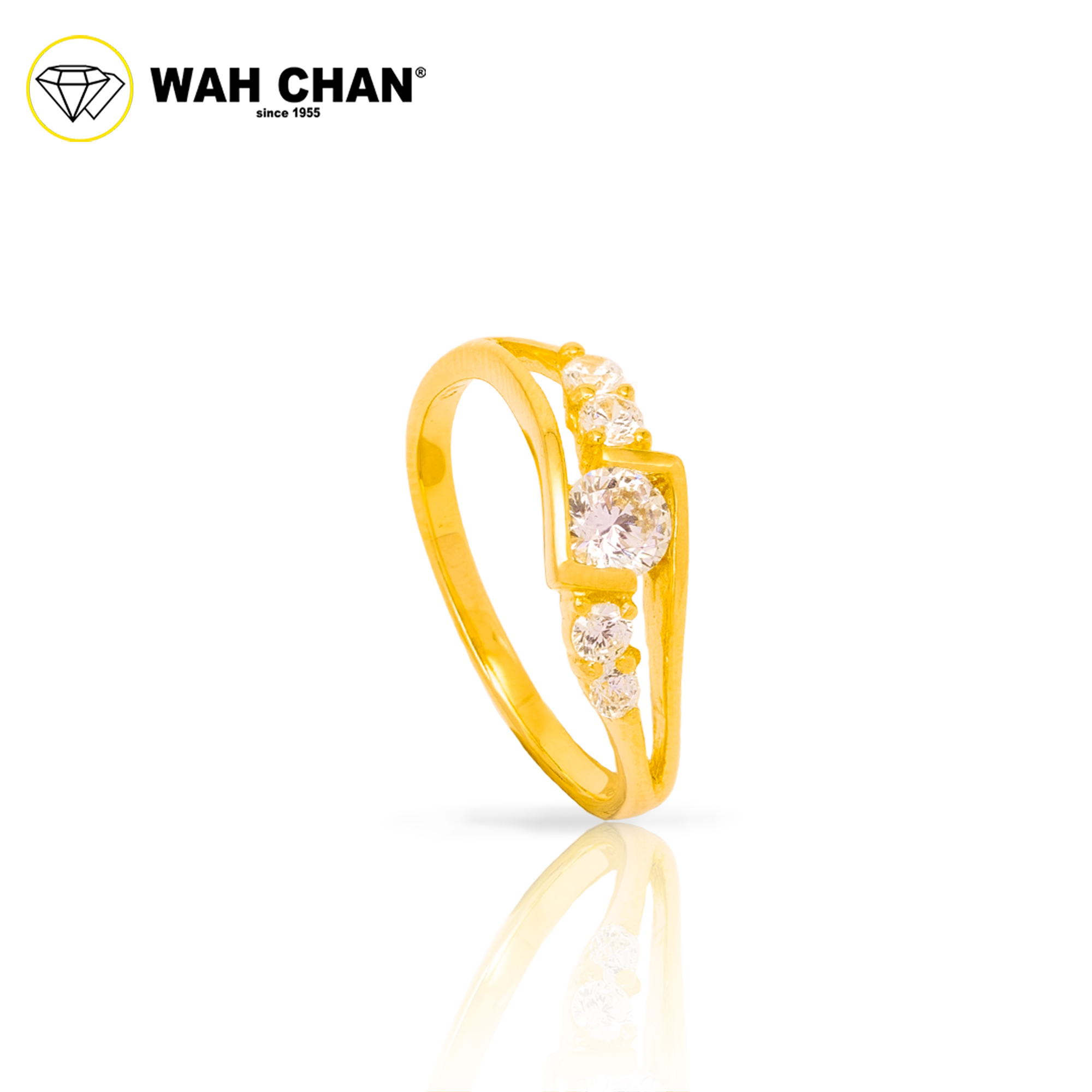 Wah Chan 585/14K Gold Ring - Cincin Zirconia WR446