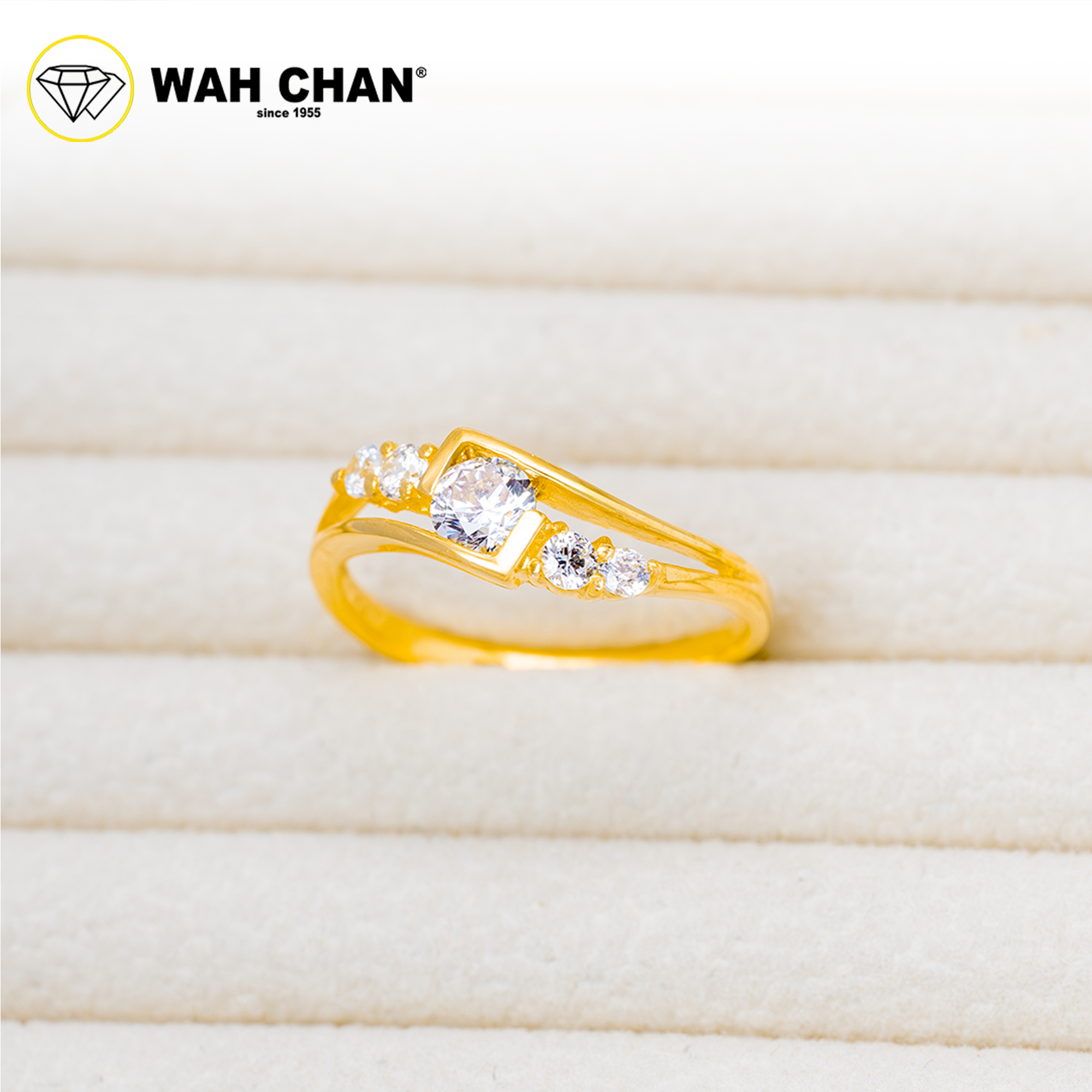 Wah Chan 585/14K Gold Ring - Cincin Zirconia WR446 - Image 2