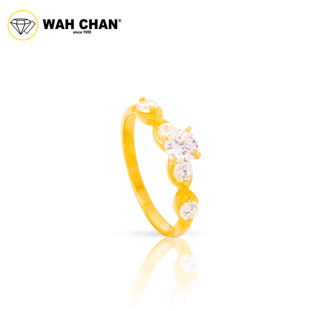 Wah Chan 585/14K Gold Ring - Cincin Zirconia WR493