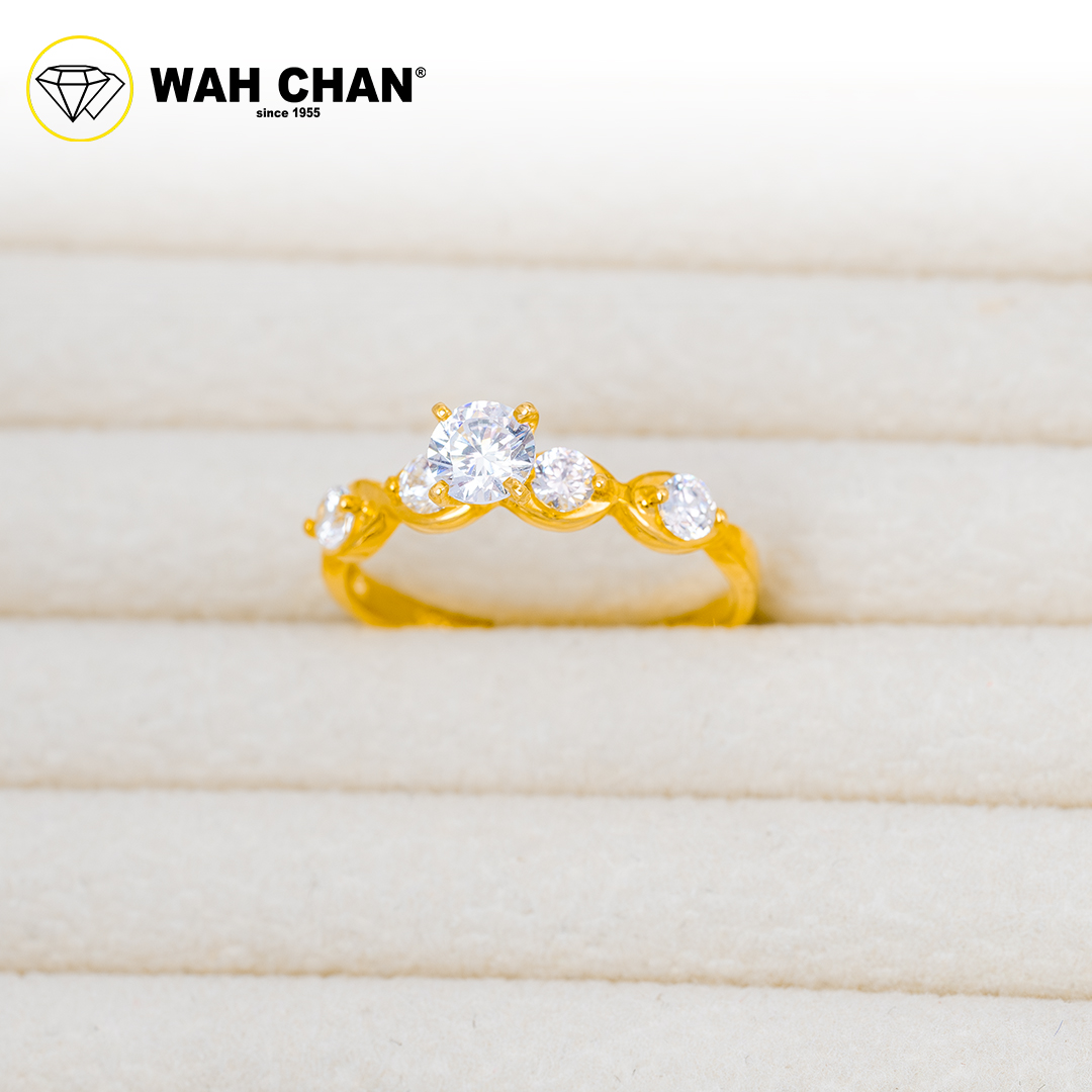 Wah Chan 585/14K Gold Ring - Cincin Zirconia WR493 - Image 2