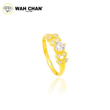 Wah Chan 585/14K Gold Ring - Cincin Zirconia R639