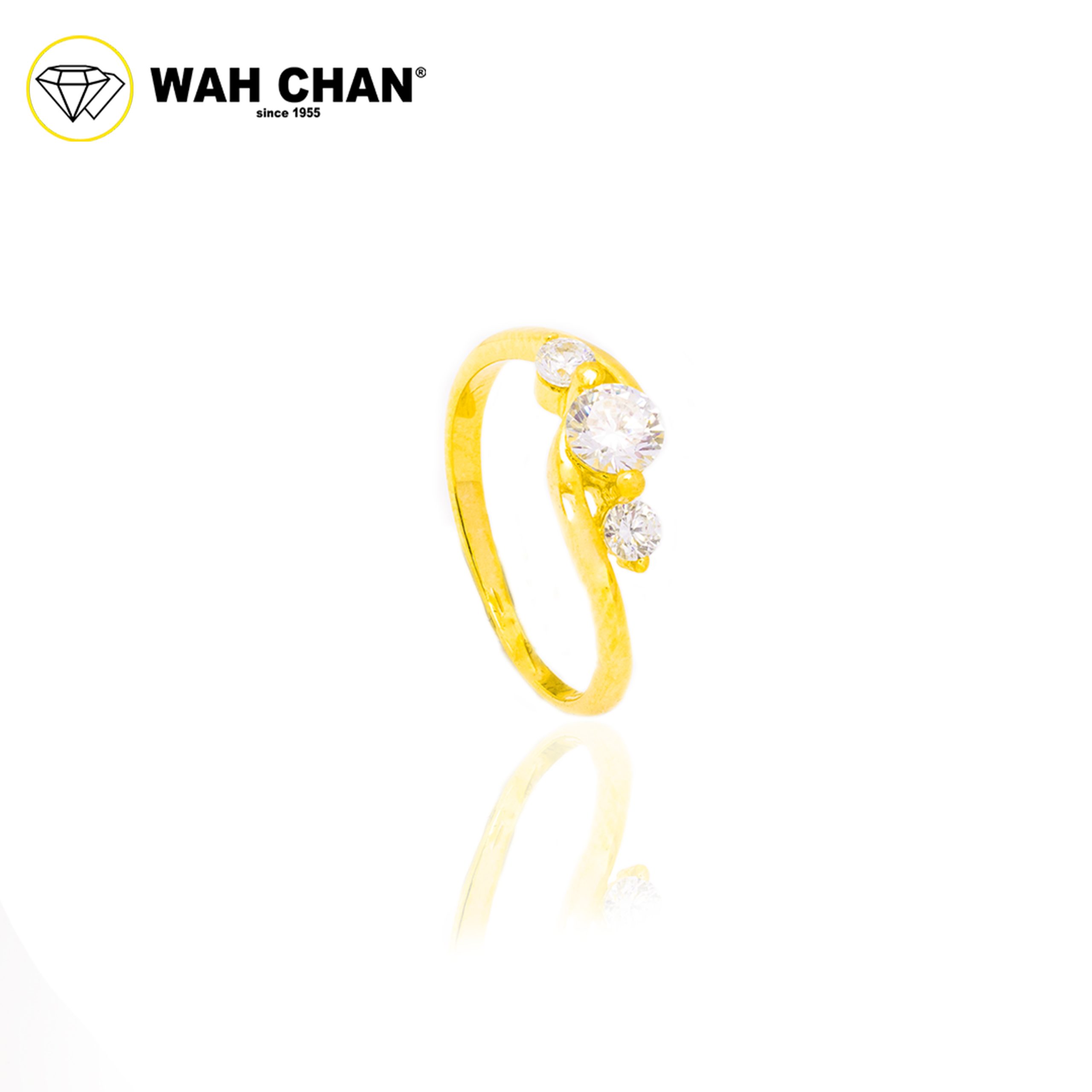 Wah Chan 585/14K Gold Ring - Cincin Zirconia R412