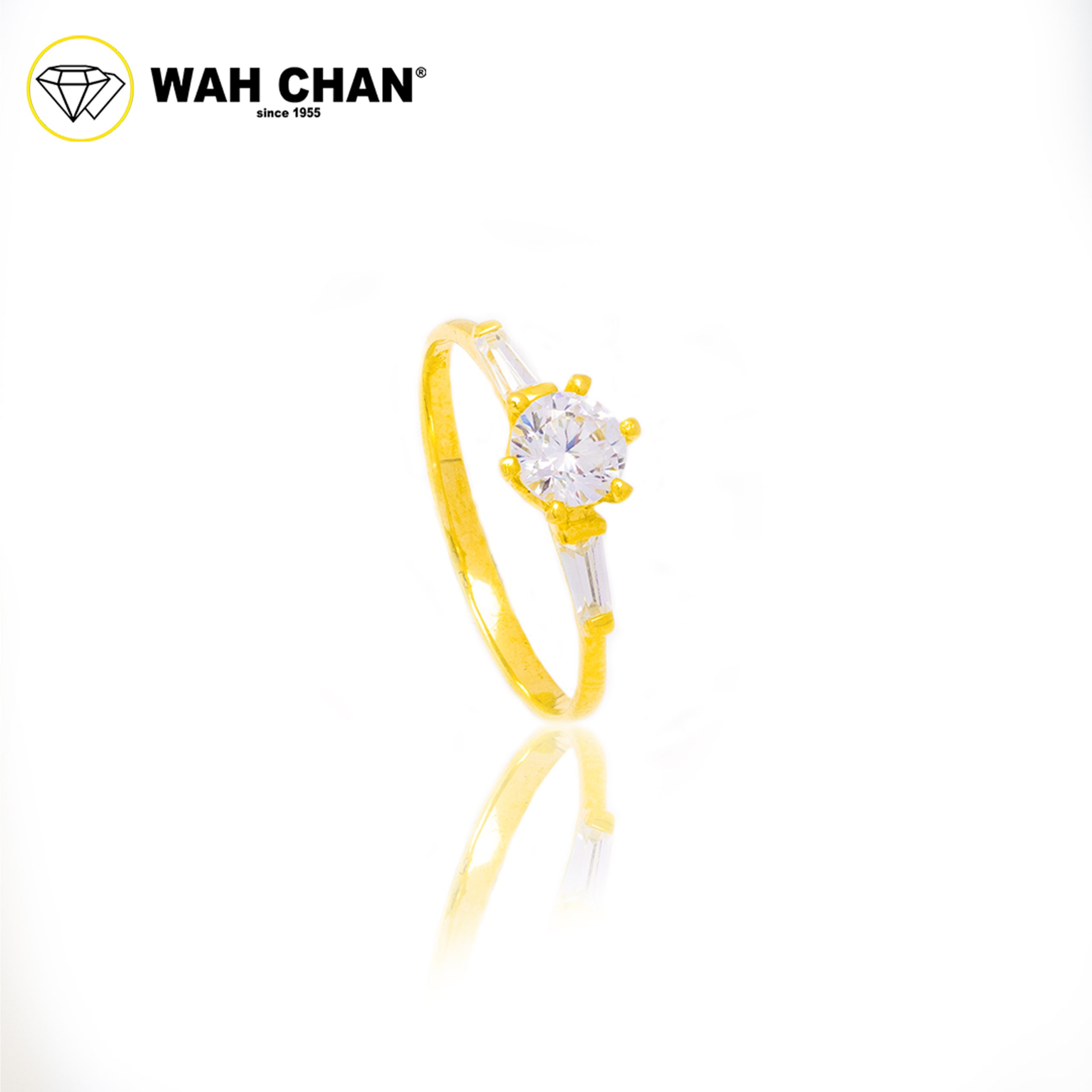 Wah Chan 585/14K Gold Ring – Cincin Zirconia R260
